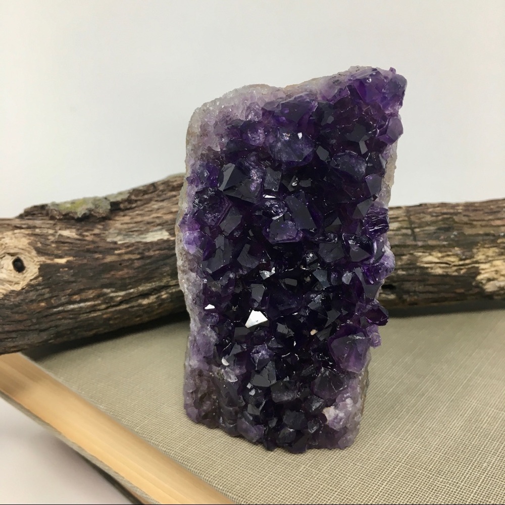 Natural Raw Amethyst Flat Back Rock Chunk Crystal